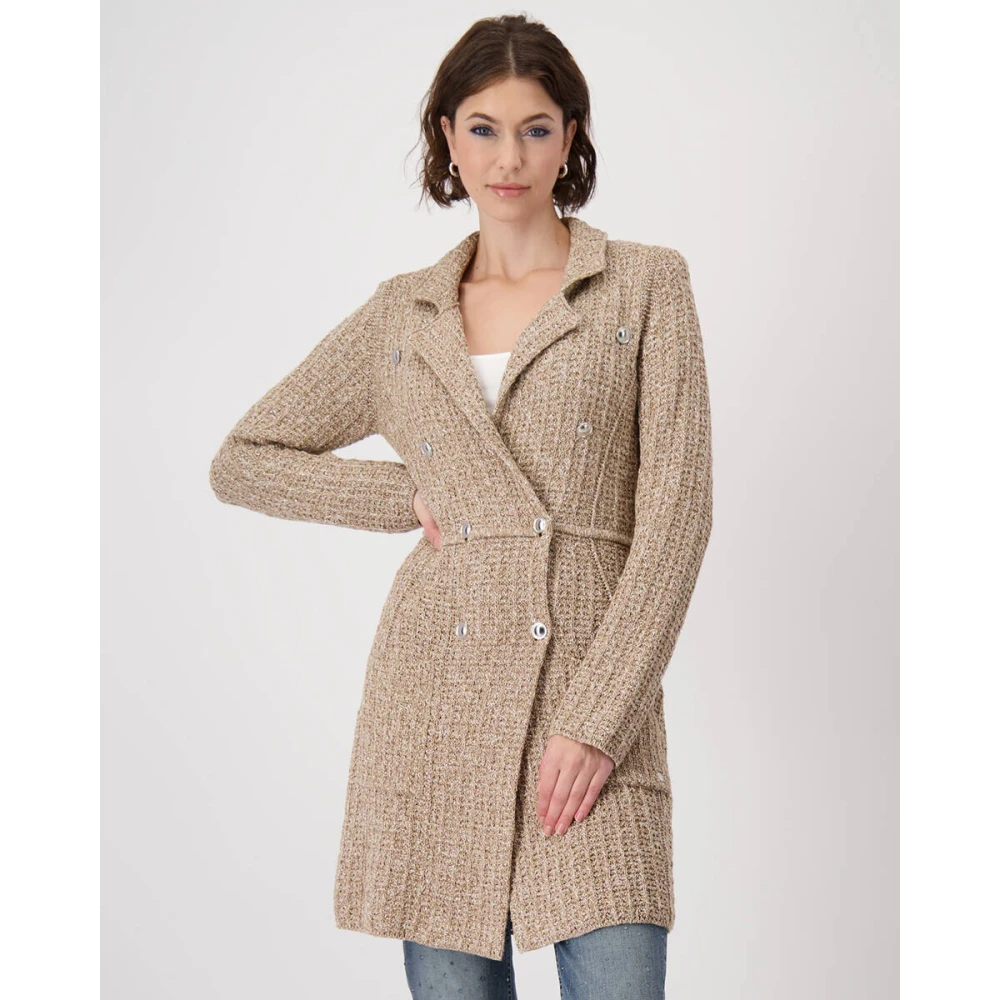 monari Gebreid Vest Brown Dames