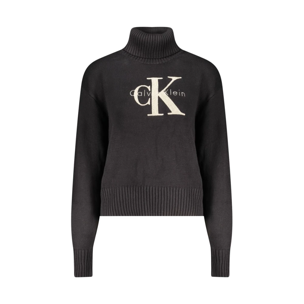 Calvin Klein Women's Black Cotton Turtleneck Sweater