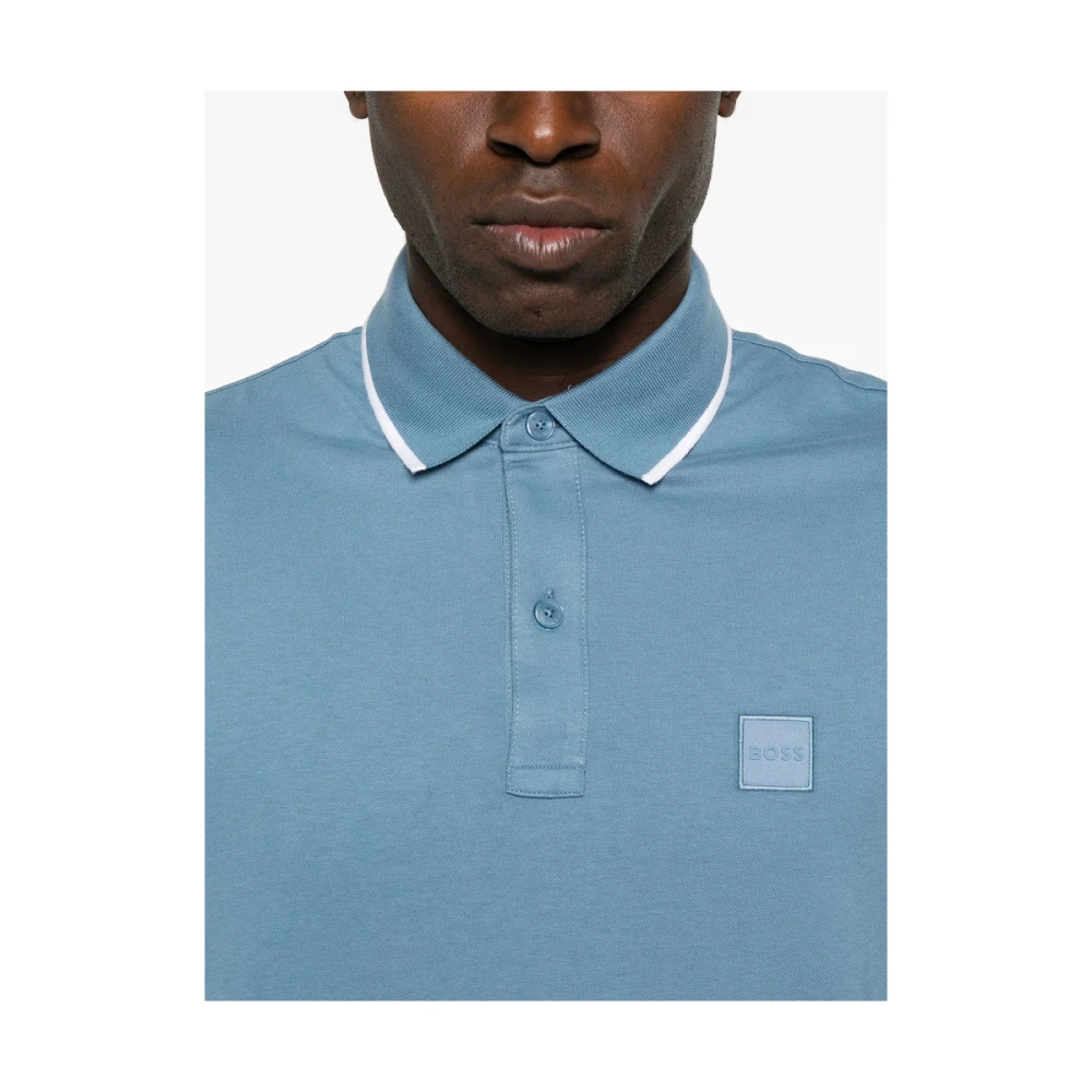 Hugo Boss Blauwe Polo Sweater met Korte Mouwen Blue Heren