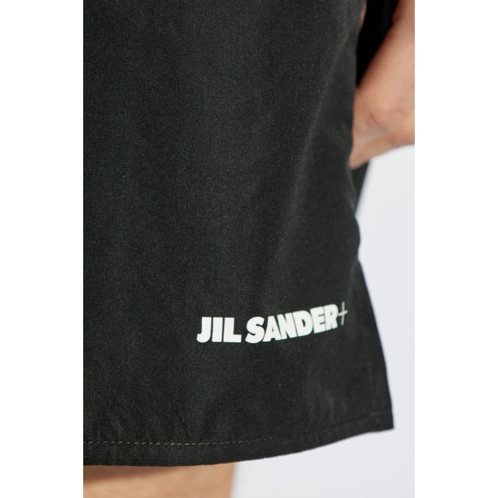 Jil Sander Shorts met logo Black Heren