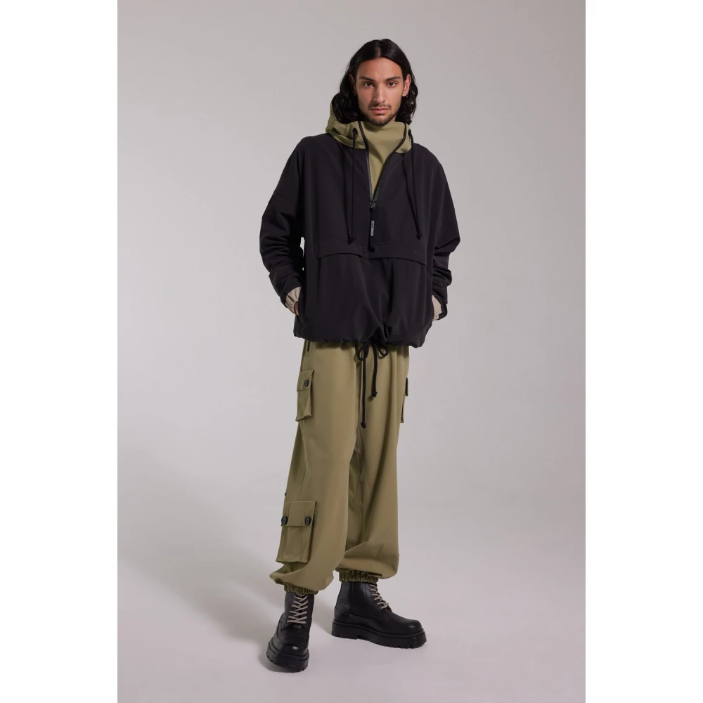 Stutterheim Waterdichte Matte Anorak met Kleurblokken Black Heren