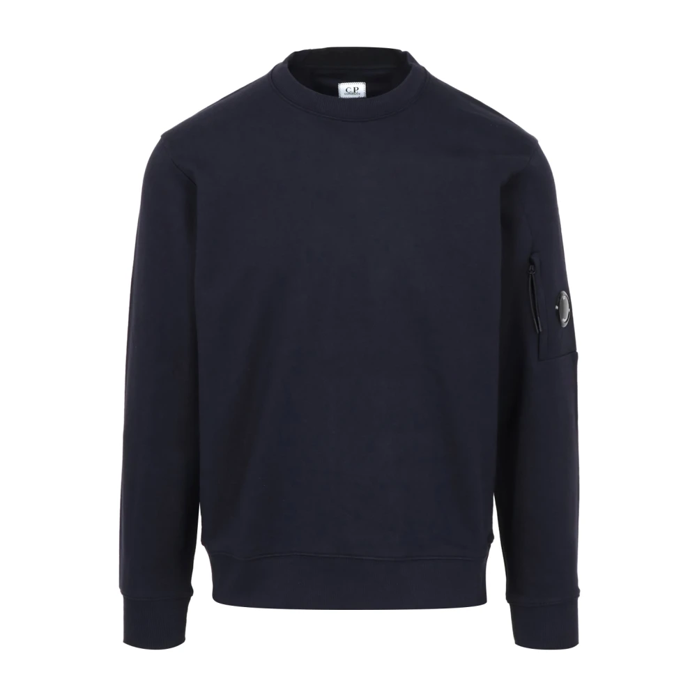 C.P. Company Diagonal Raised Fleece Crew Neck Sweatshirt Blue Heren