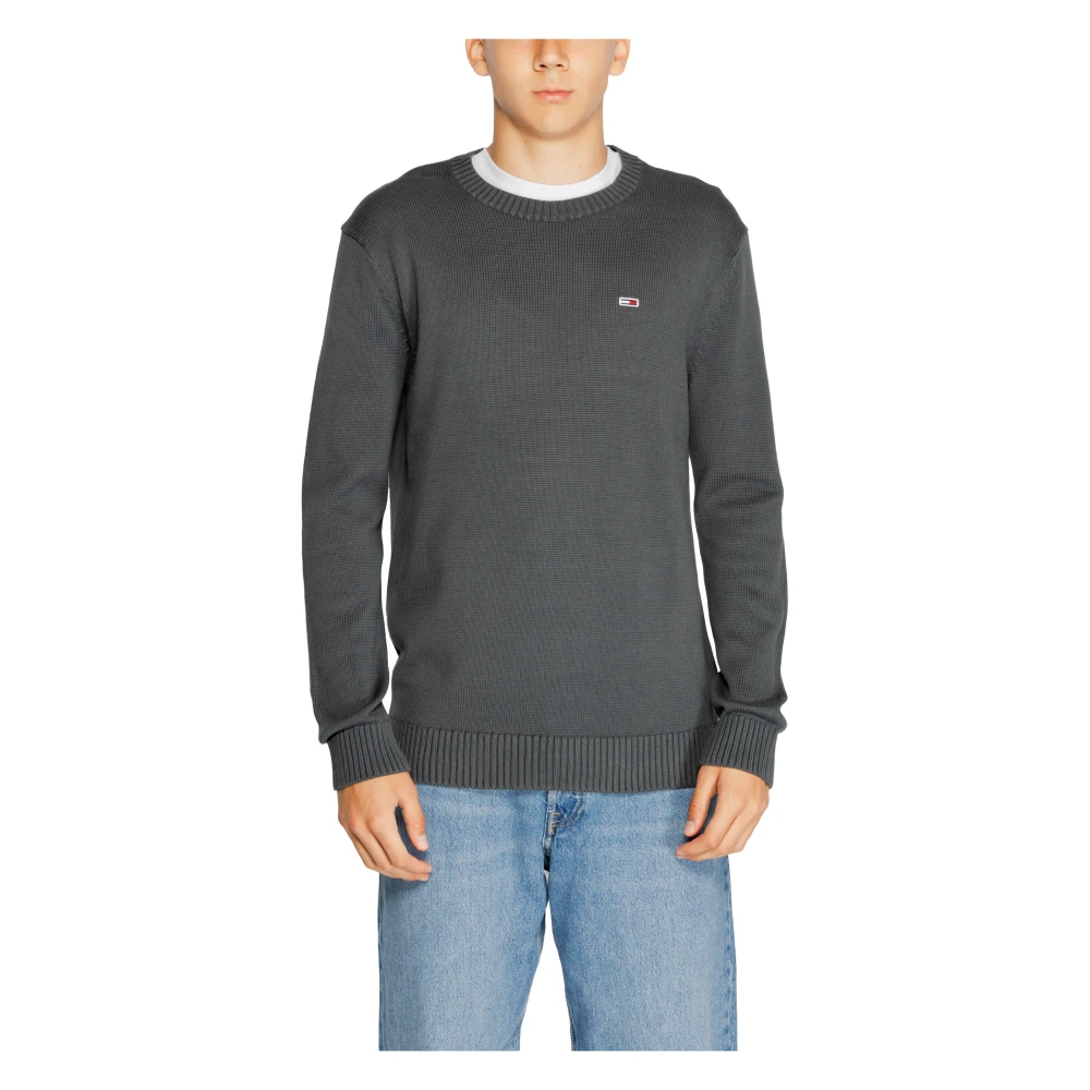 Tommy Hilfiger Gele Gebreide Ronde Hals Trui Gray Heren