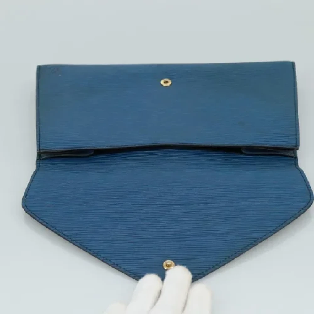 Louis Vuitton Vintage Pre-owned Leather clutches Blue Dames