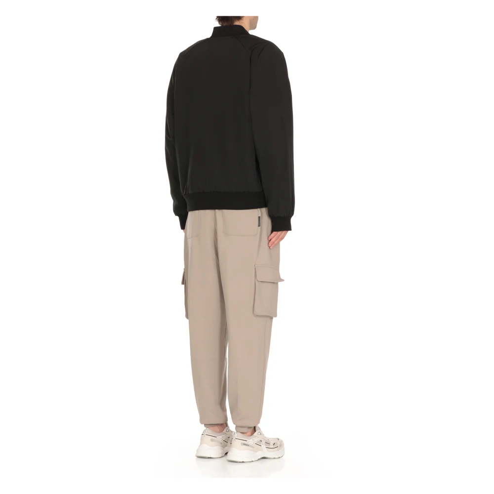 Moose Knuckles Zwarte Crewneck Jas met Omkeerbare Synthetische Bont Black Heren