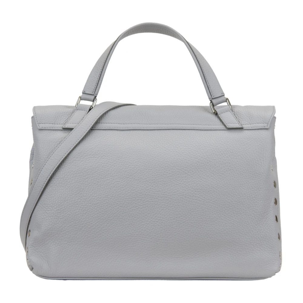 Zanellato Leren Schoudertas met Zilveren Details Gray Dames