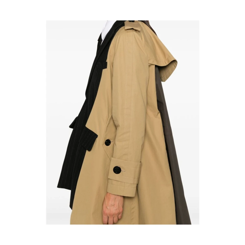 Sacai Kameelbruin Zwart Blazer Pinstripe Multicolor Dames