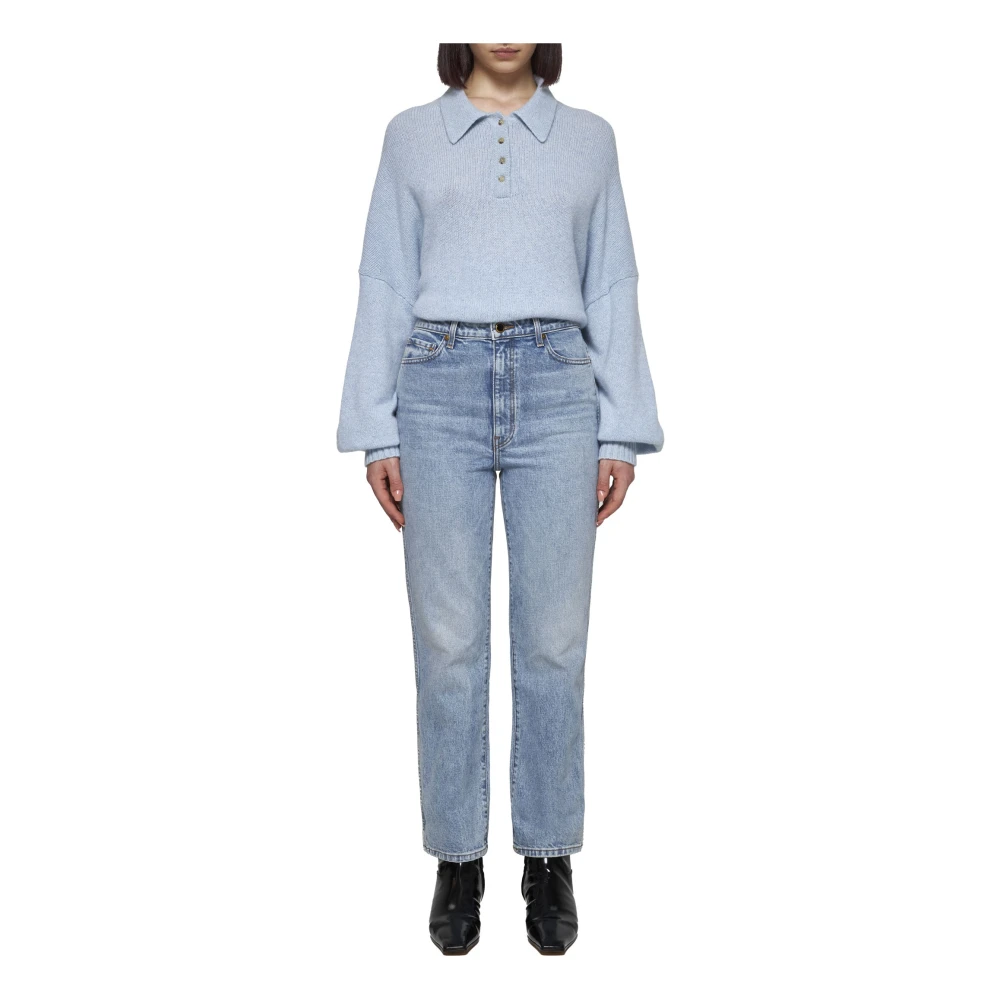 Khaite Kasjmier Polo Sweater Grijs Gray Dames