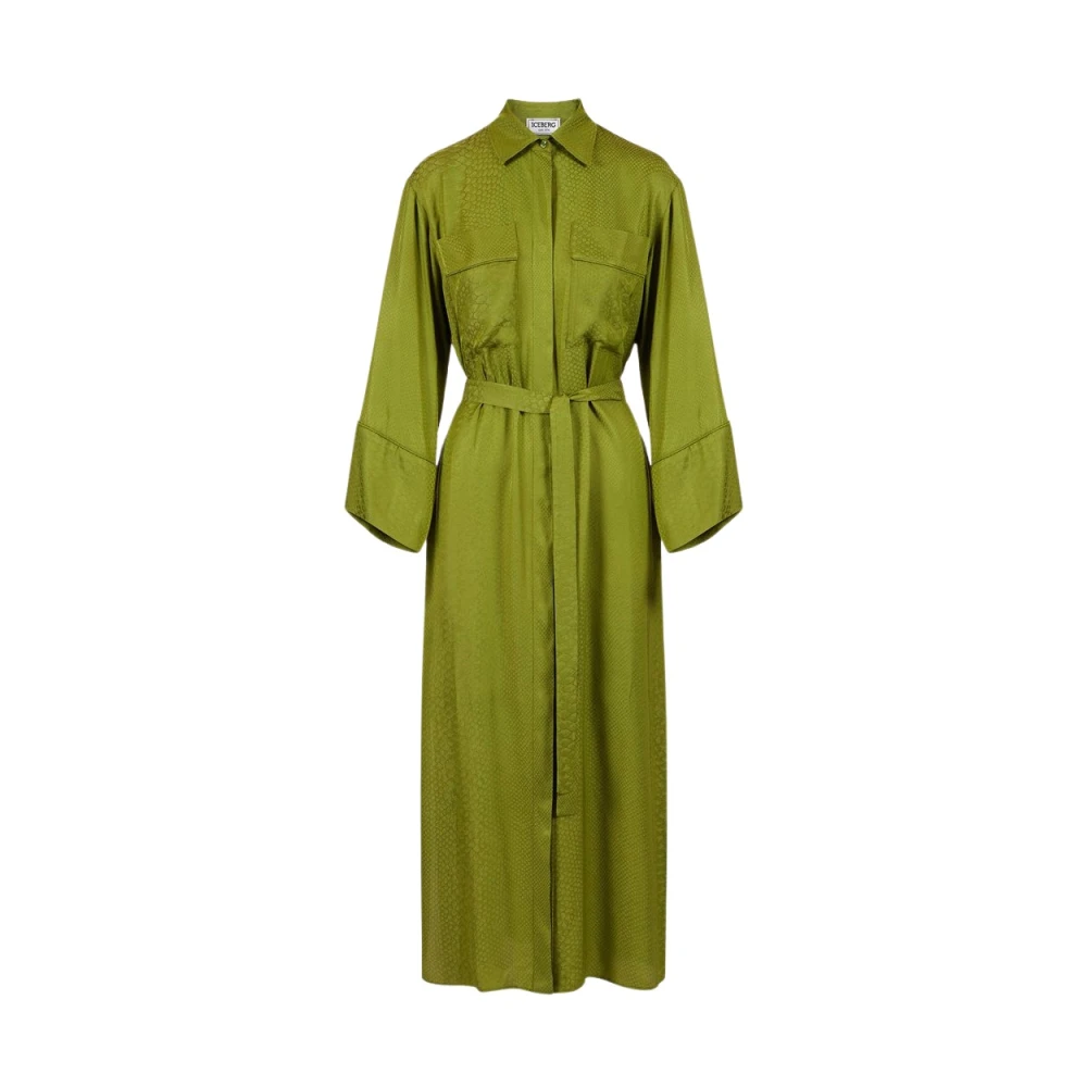 Iceberg Jurk met slangenontwerp Green Dames