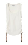 white-sleeveless-ruched-top