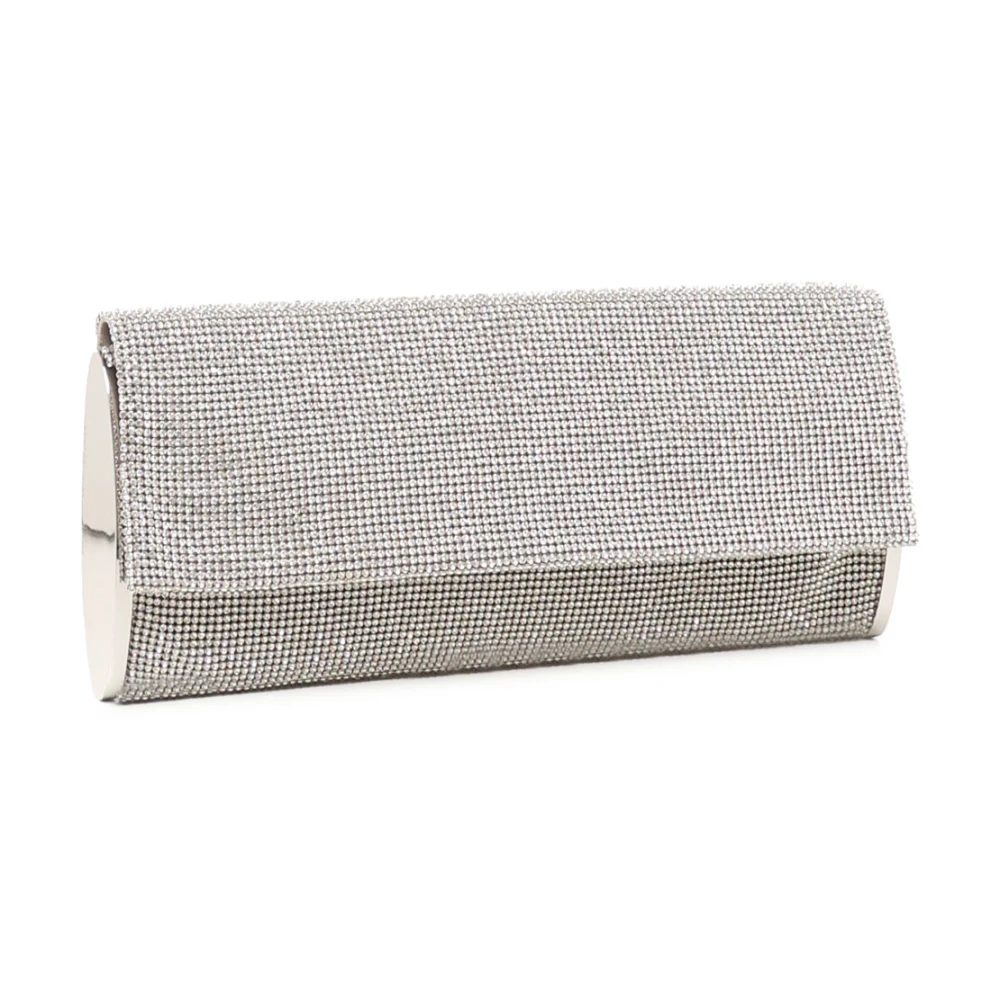 Benedetta Bruzziches Aluminium Mesh Schoudertas met Ketting Gray Dames
