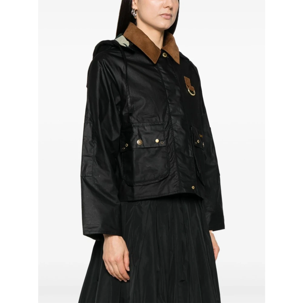 Barbour Zwarte Erma Jas met Afneembare Capuchon Black Dames
