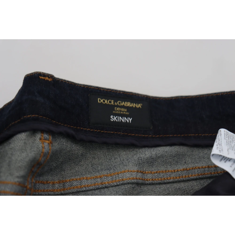 Dolce & Gabbana Donkerblauwe Skinny Stretch Denim Jeans Blue Heren