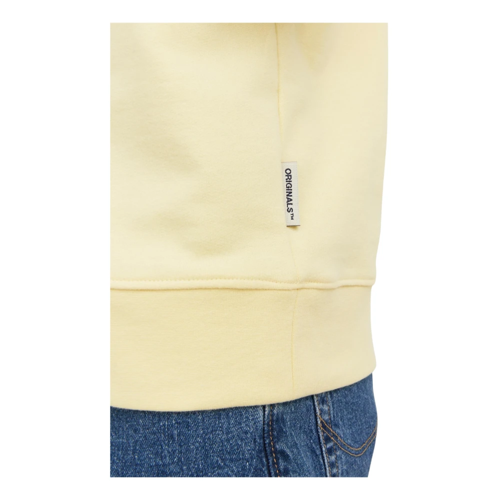 jack & jones Logo Print Sweatshirt Pullover Casual Yellow Heren