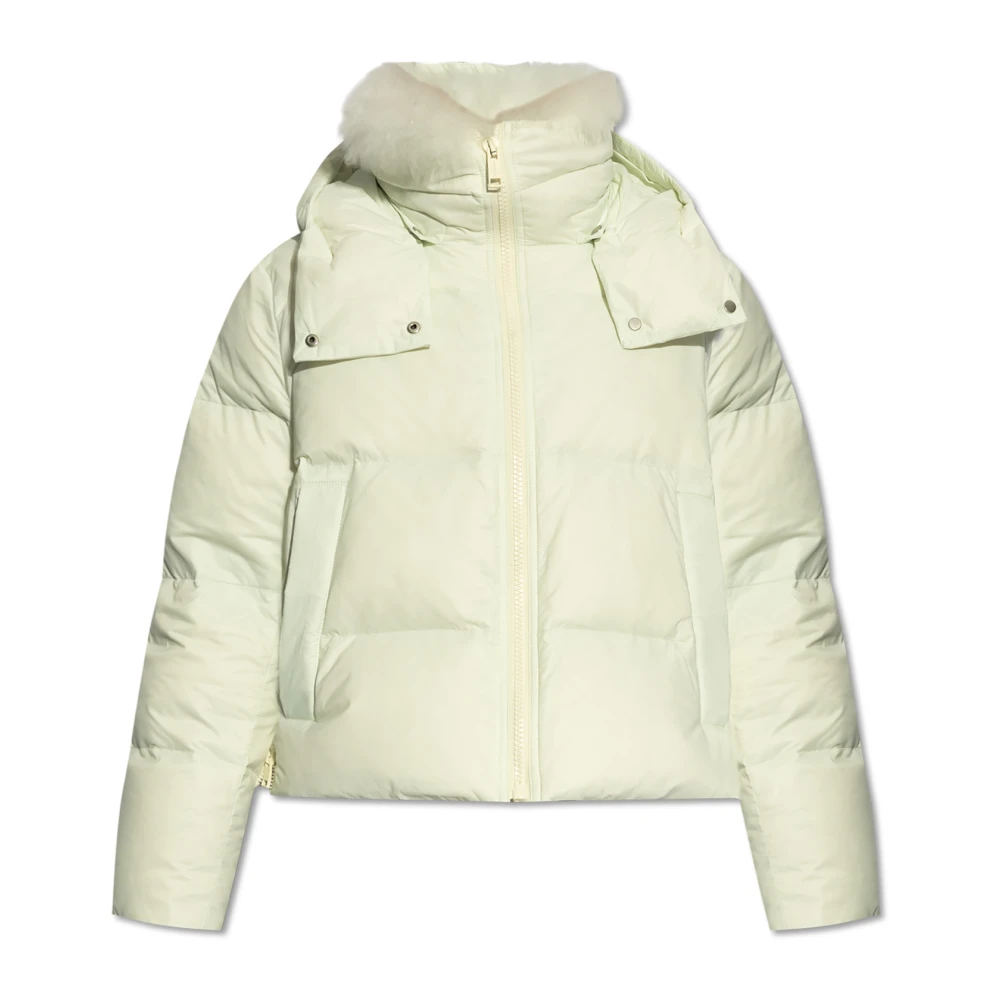 Yves Salomon Donsjack met bontkraag Beige Dames