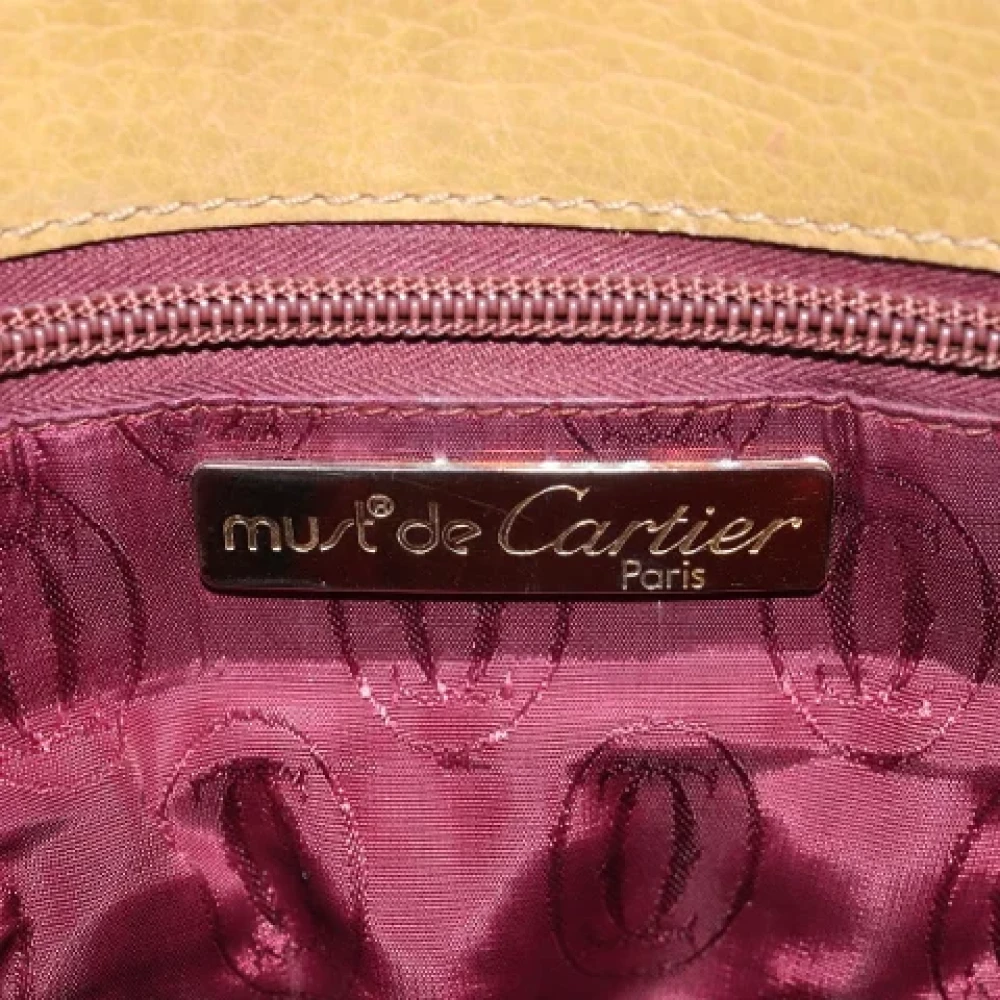 Cartier Vintage Pre-owned Leather shoulder-bags Beige Dames