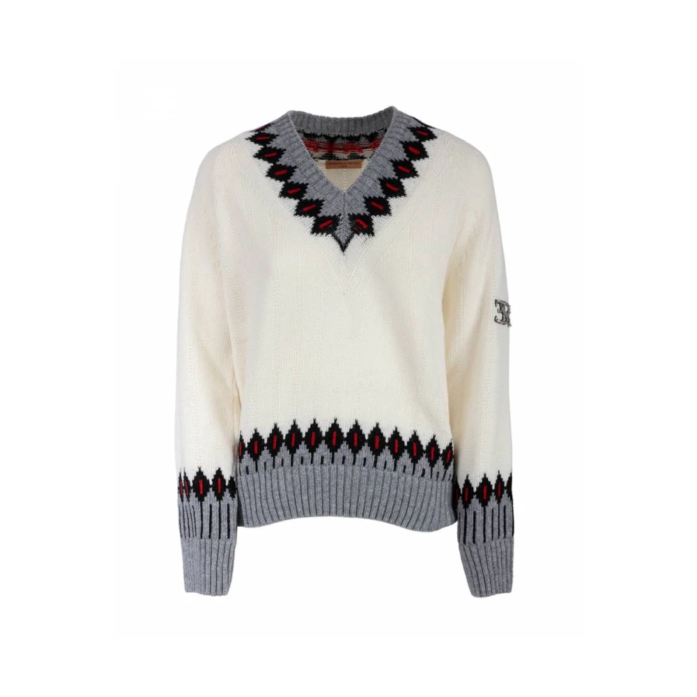 Ermanno Scervino V-hals Lange Mouw Top White Dames