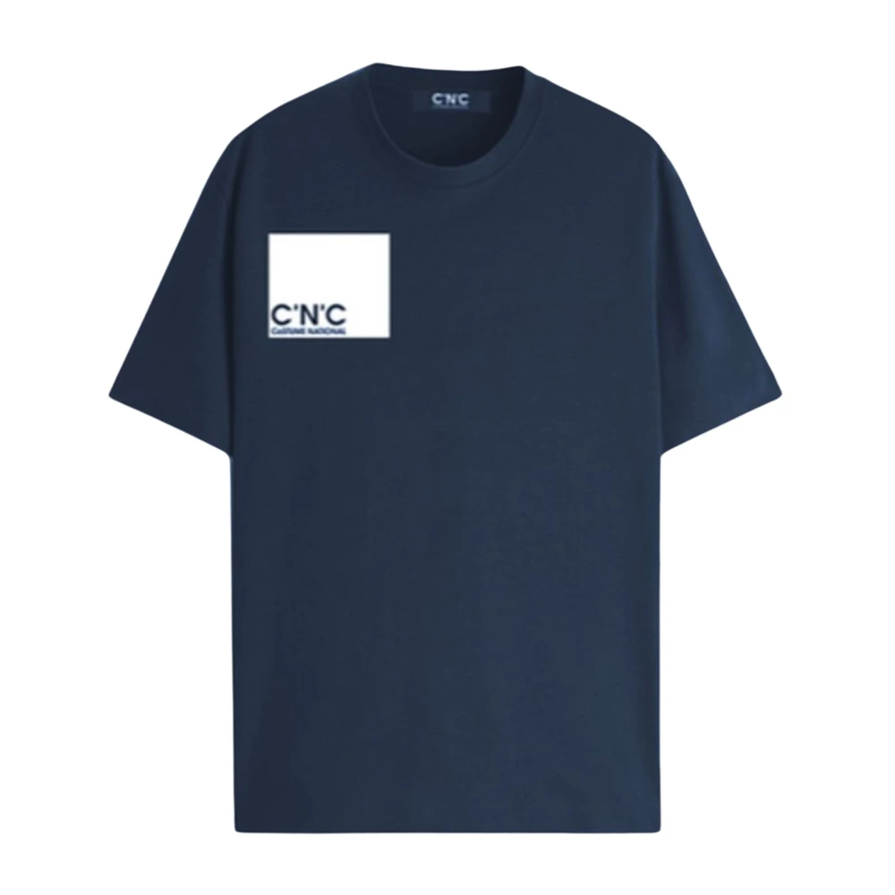 Costume National Heren Regular T-Shirt Blue Heren