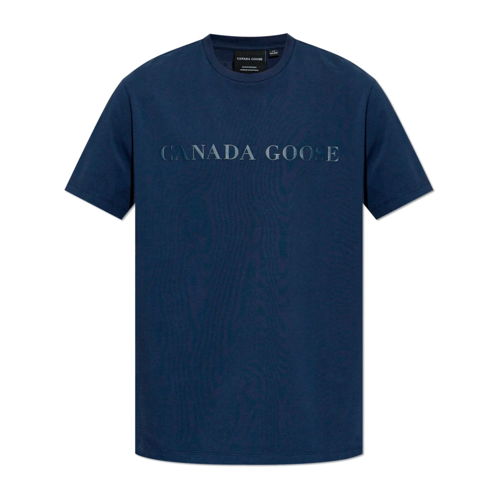 Canada Goose T-shirt met Emersen-logo Blue Heren