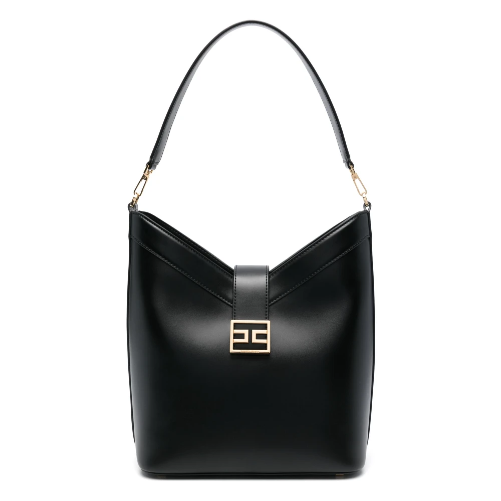 Elisabetta Franchi Zwarte Leren Handtas 110 Nero Black Dames