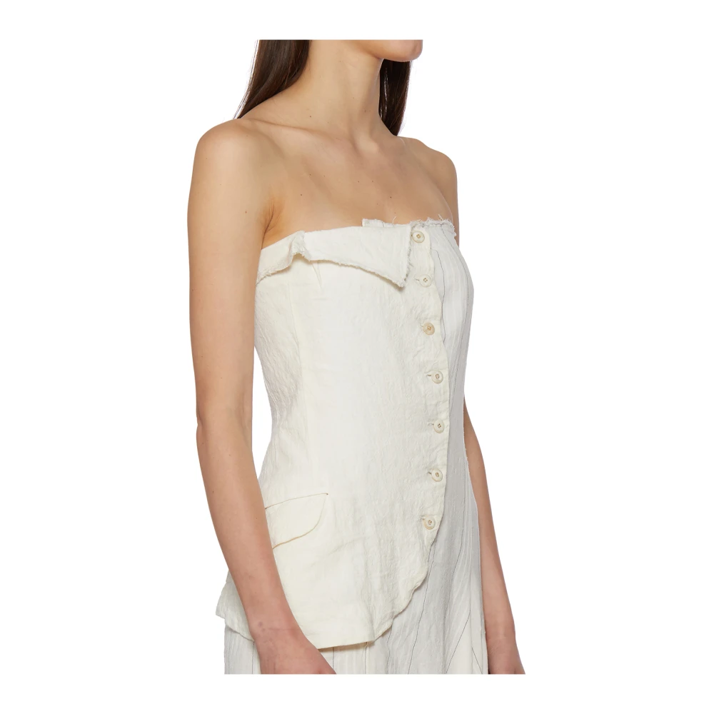 Marc Le Bihan Lange Linnen Jurk Beige Dames