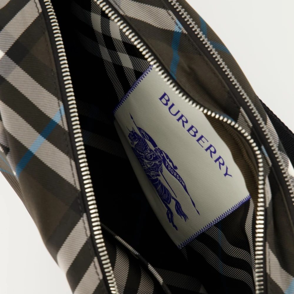 Burberry Geruite Crossbody Tas Brown Heren