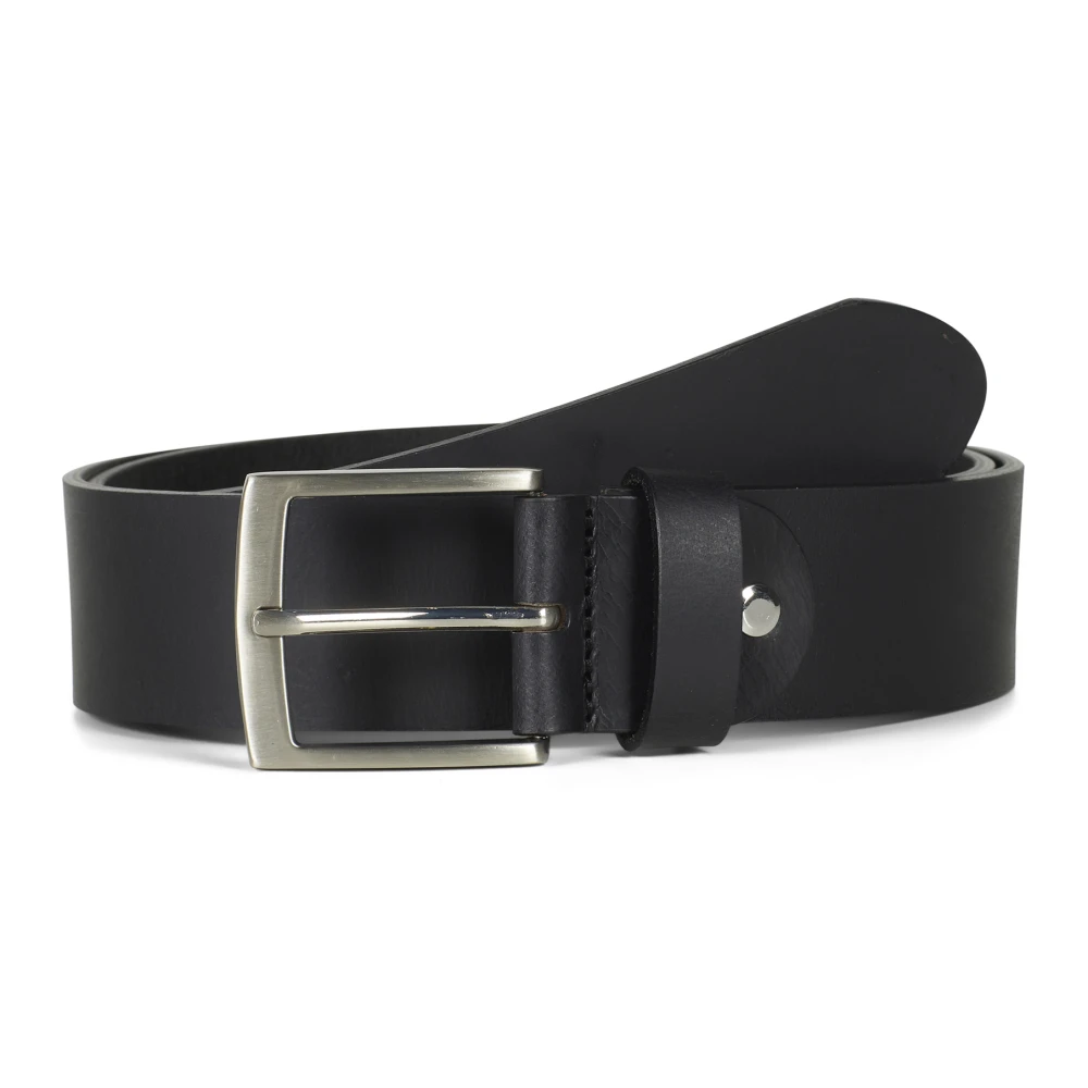 Schwarzer Leder Jeans Gürtel Gebürstetes Silber - Howard London - Modalova
