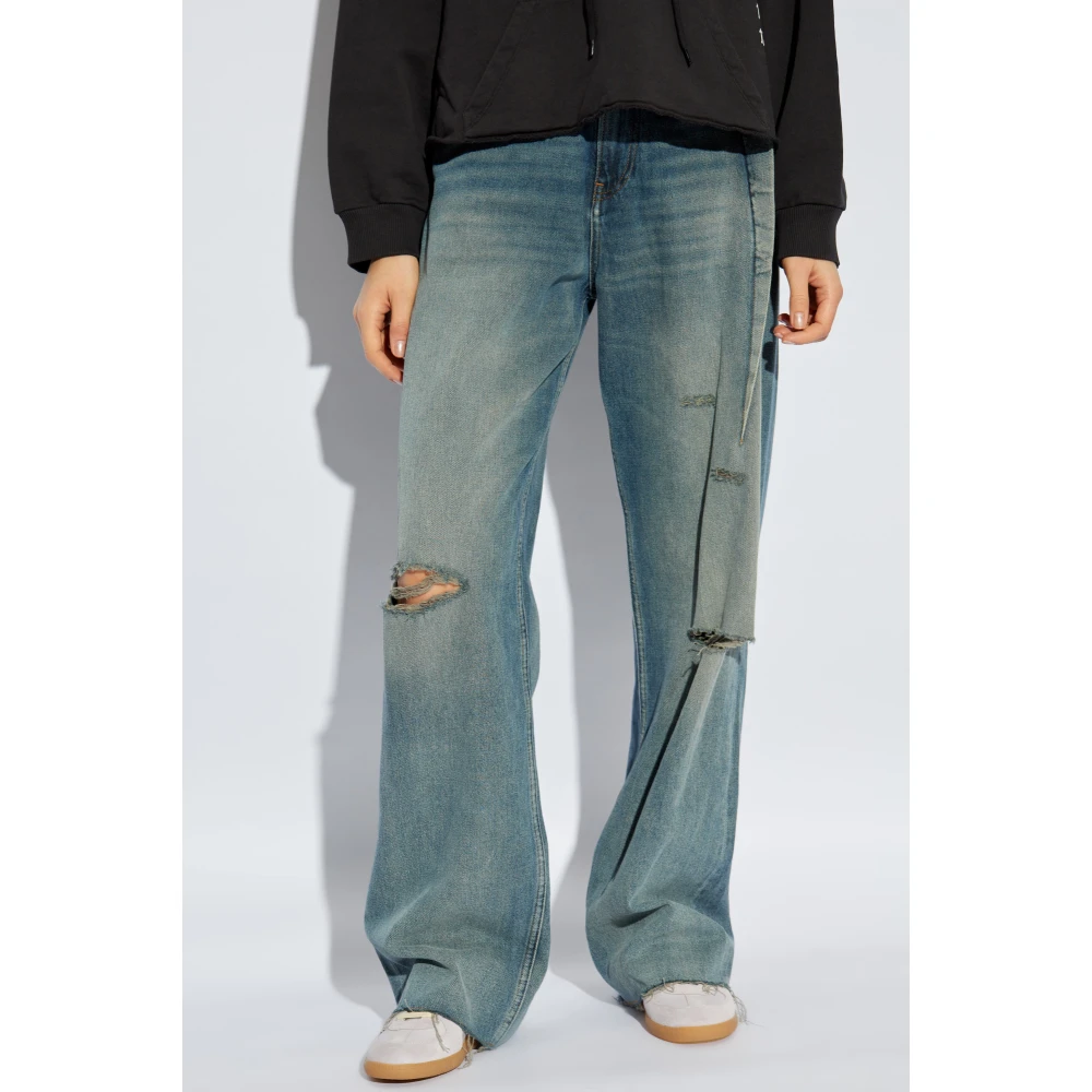 MM6 Maison Margiela Jeans met versleten effect Blue Dames