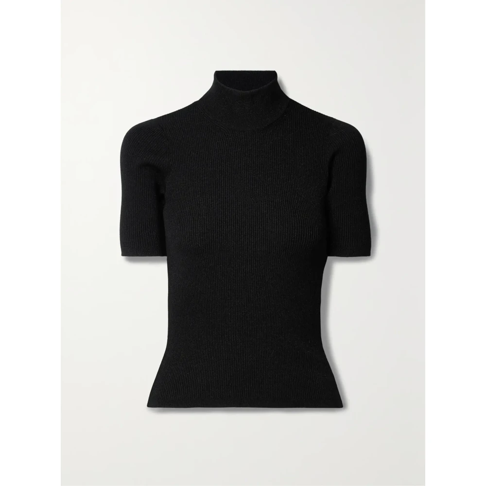 Max Mara Zwarte Gebreide Dames Top met Glans Black Dames