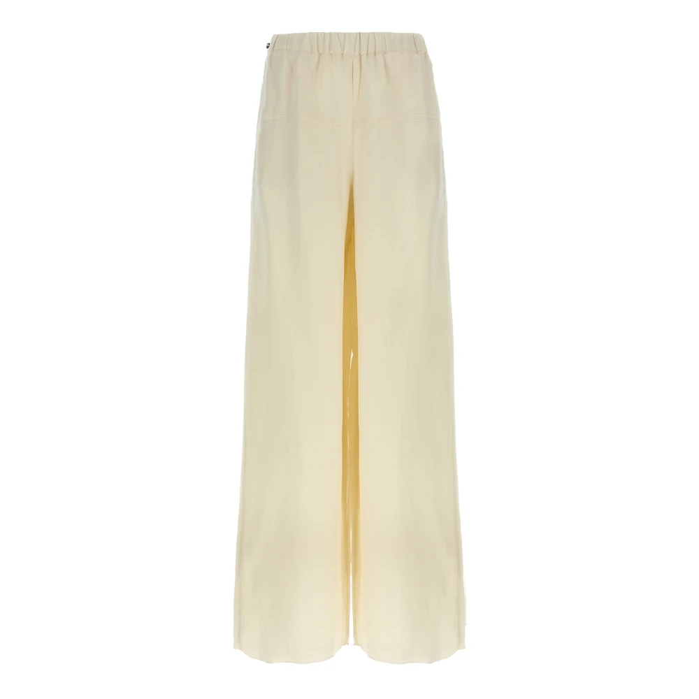 Max Mara Women's White Wide Trousers, S, Onore Trousers