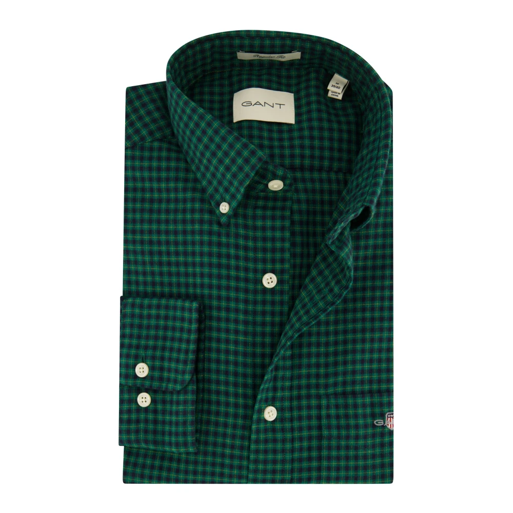 Gant Casual Groene Overhemd Green Heren
