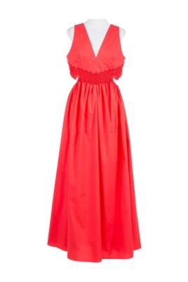 red-cut-out-cotton-dress