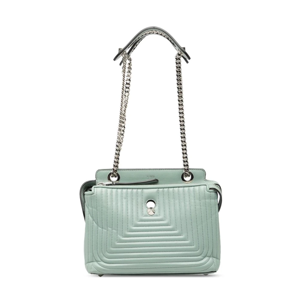 Fendi Vintage Women's Green Pre-Owned Stylish Leather Handbag