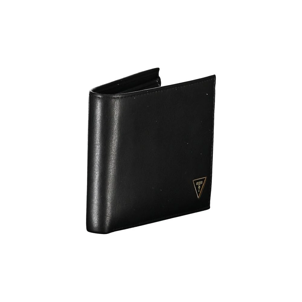 Guess Elegante Lederen Bifold Portemonnee met Muntvakje Black Heren