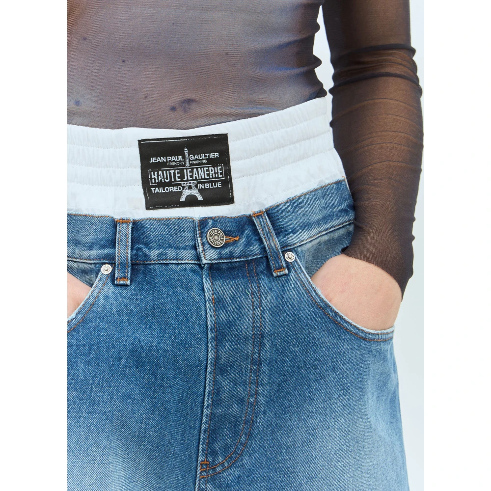 Jean Paul Gaultier Denim Panel Katoenen Shorts Blue Heren