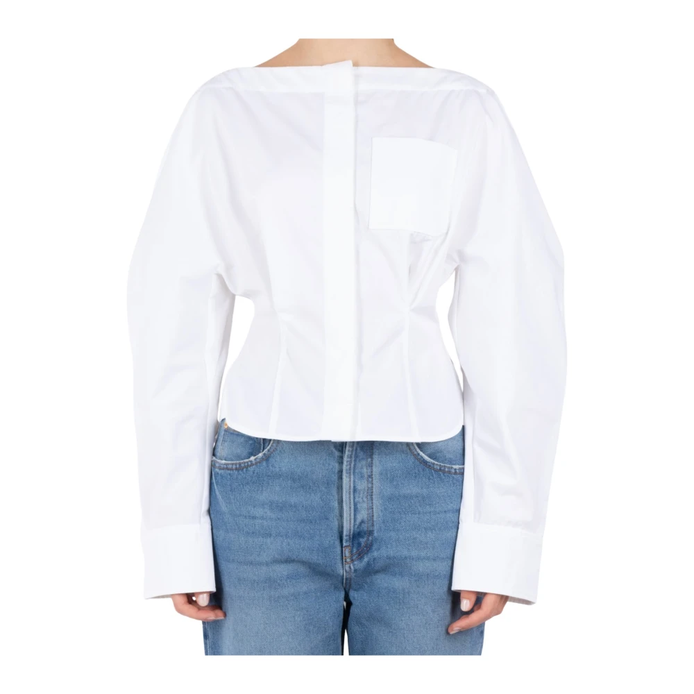 Jacquemus Witte Katoenen Boot Shirt White Dames