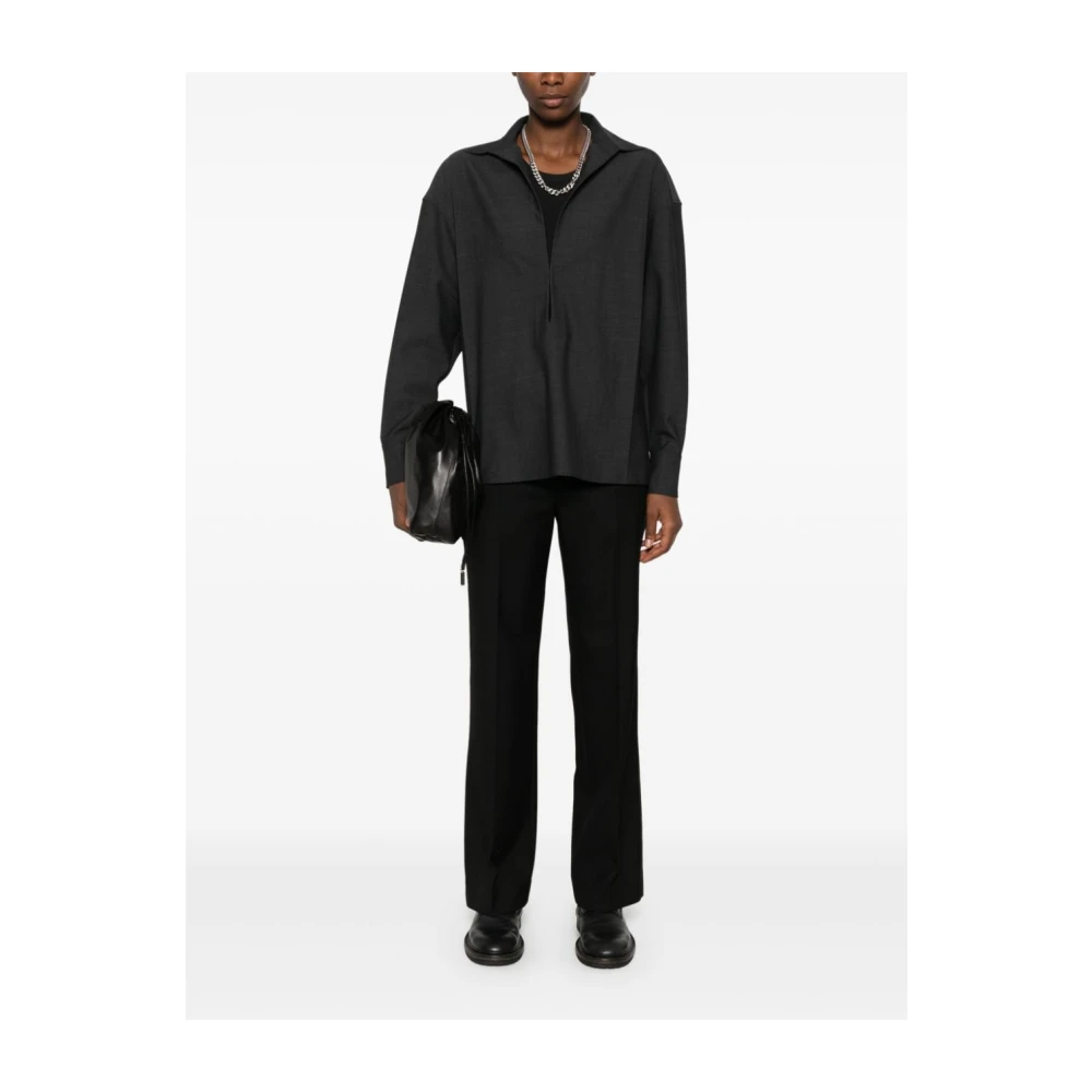 Philosophy di Lorenzo Serafini Donkergrijs V-hals shirt Black Dames