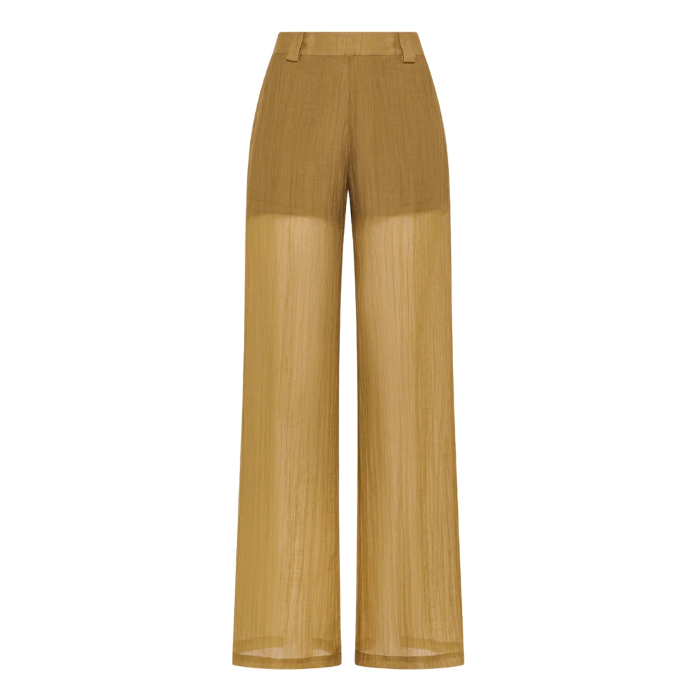 Seventy Brown Wide Trousers - Female - Wide Trousers - S - Trousers