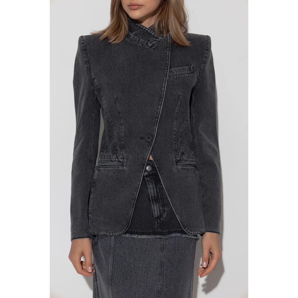 alexander mcqueen Denim jas Gray Dames