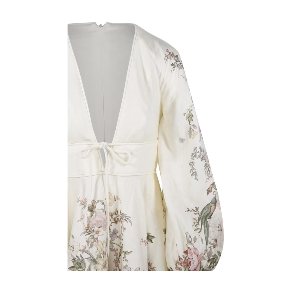 Zimmermann Bloemen Plunge Mini Jurk Multicolor Dames