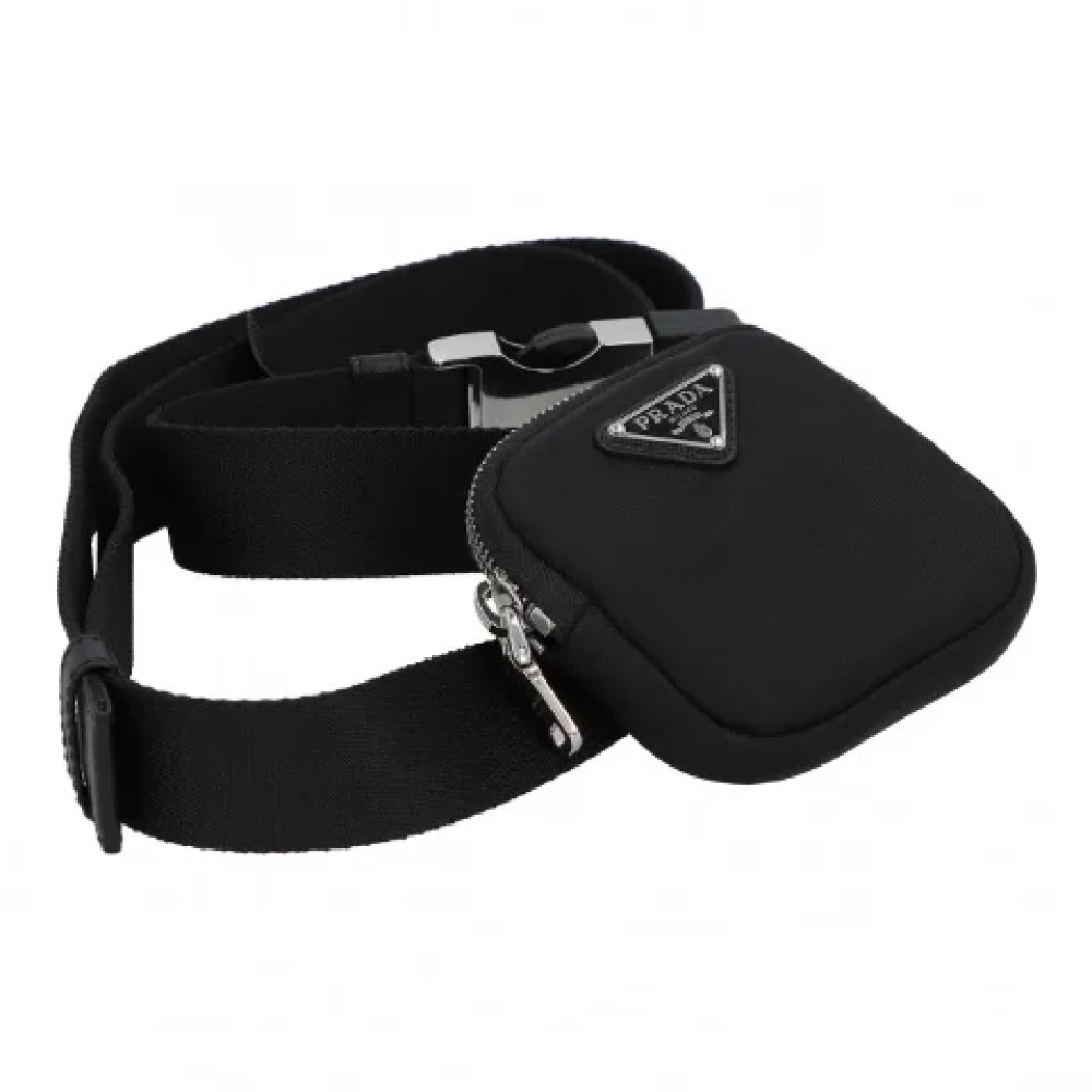Prada Vintage Pre-owned Fabric crossbody-bags Black Dames