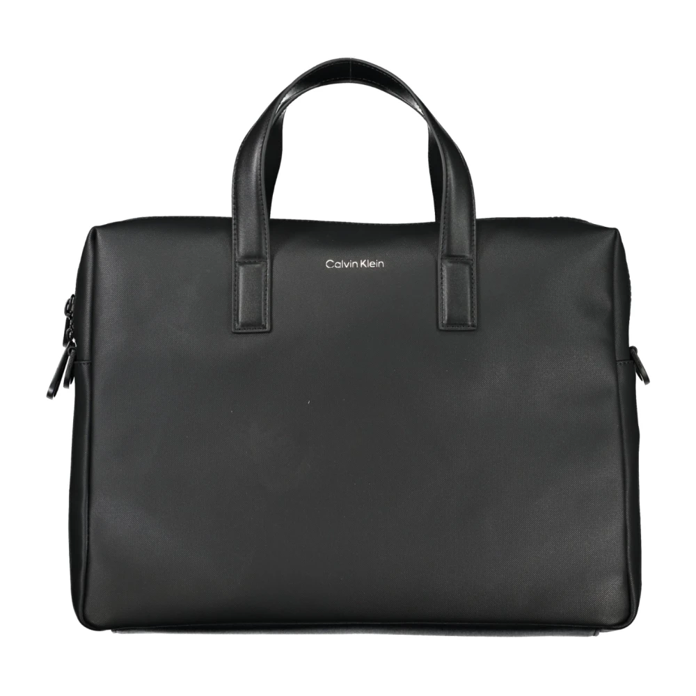 Calvin Klein Zwarte Aktetas met Laptoptas Black Heren
