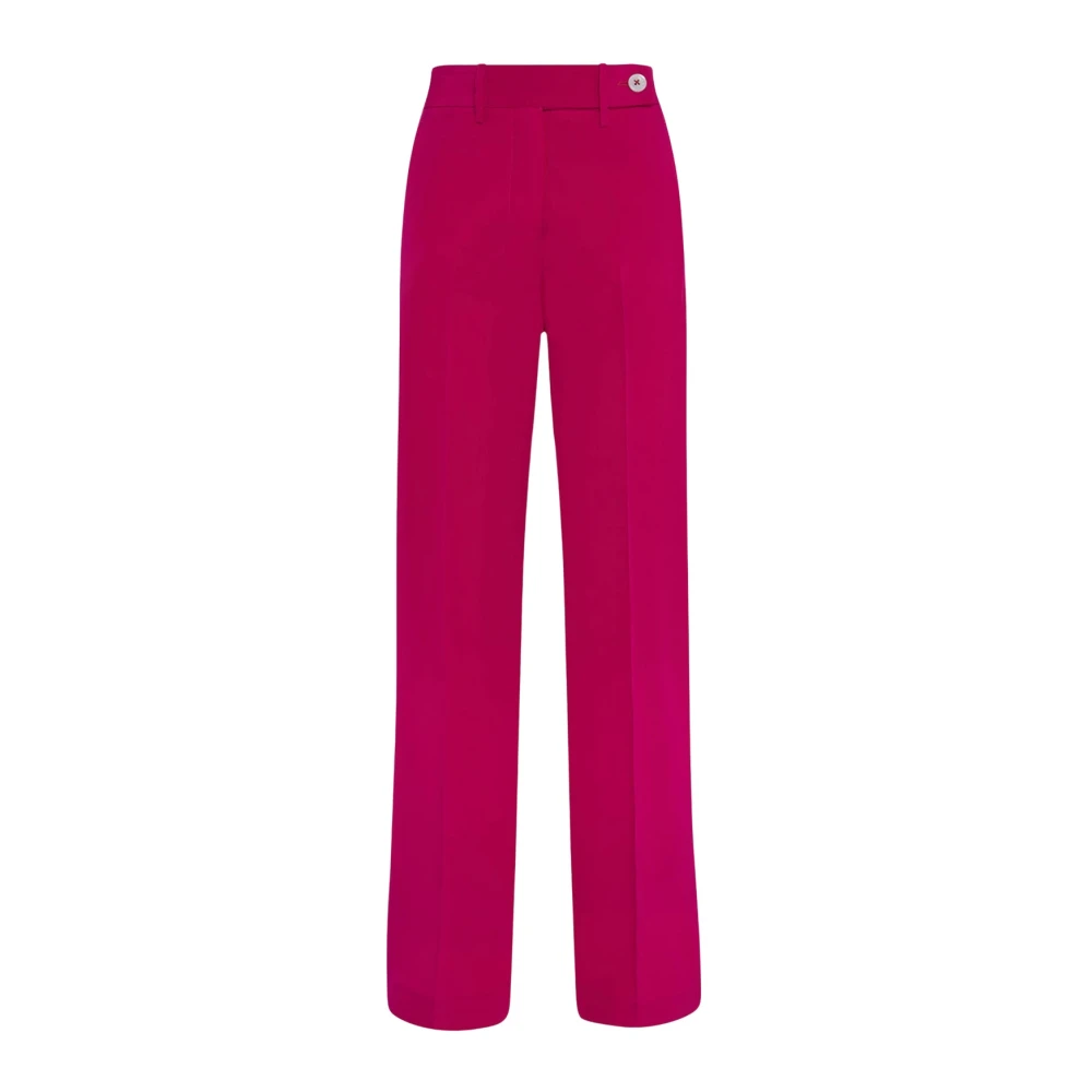 Kiton Fuchsia Siden Palazzo Byxor Pink, Dam