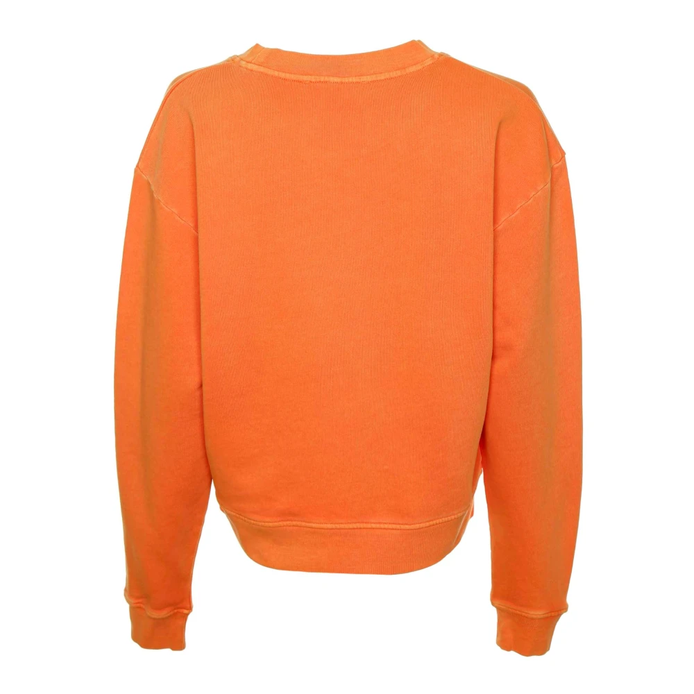 closed Biologisch katoenen sweatshirt met relaxte pasvorm Orange Dames