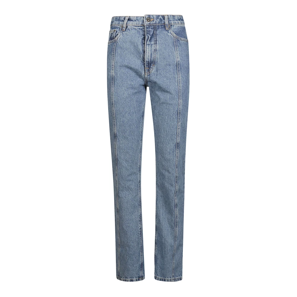 Rotate Birger Christensen Slim-Fit Straight Twill Jeans Blue Dames