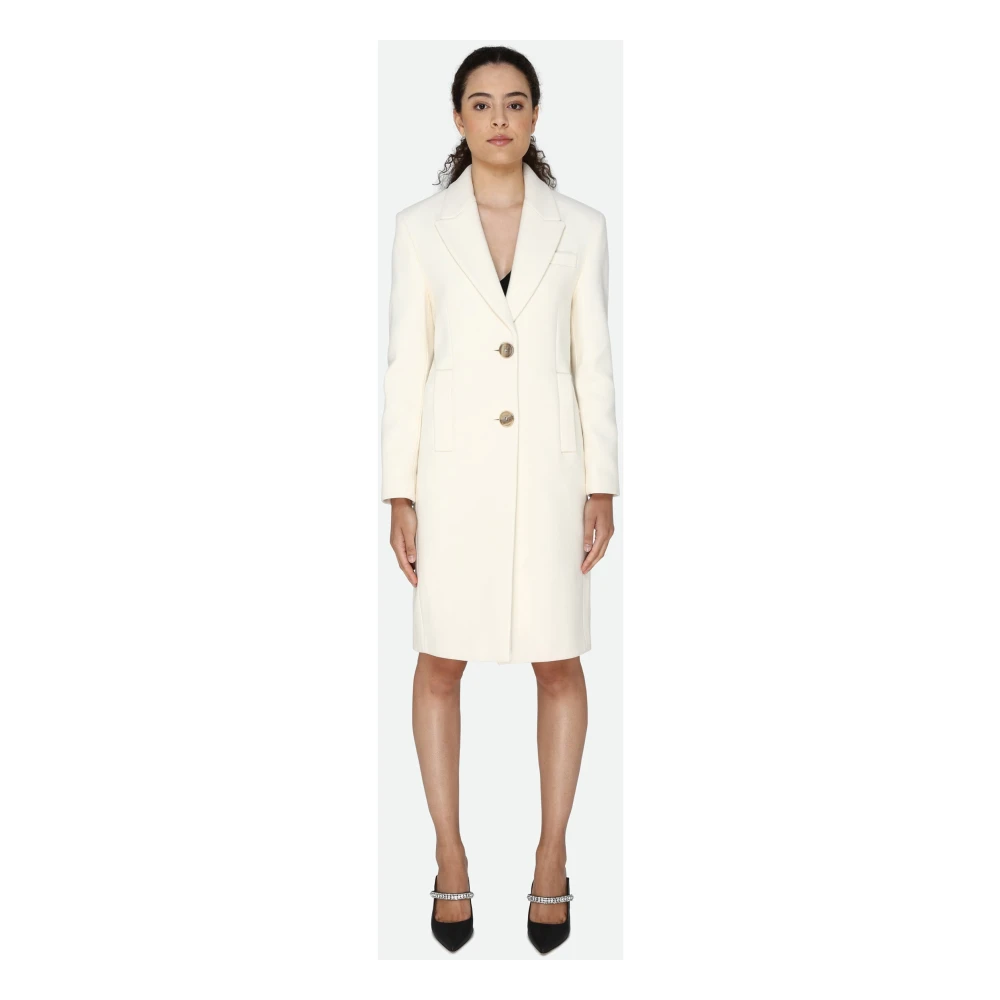 pinko Witte Jas Slim Fit Wolmix White Dames
