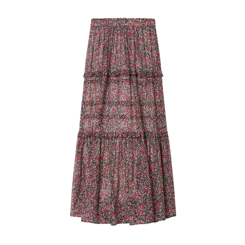 Marant Étoile Women's Pink Cotton Long Skirt - Maxi Skirts - Xs - Skirts