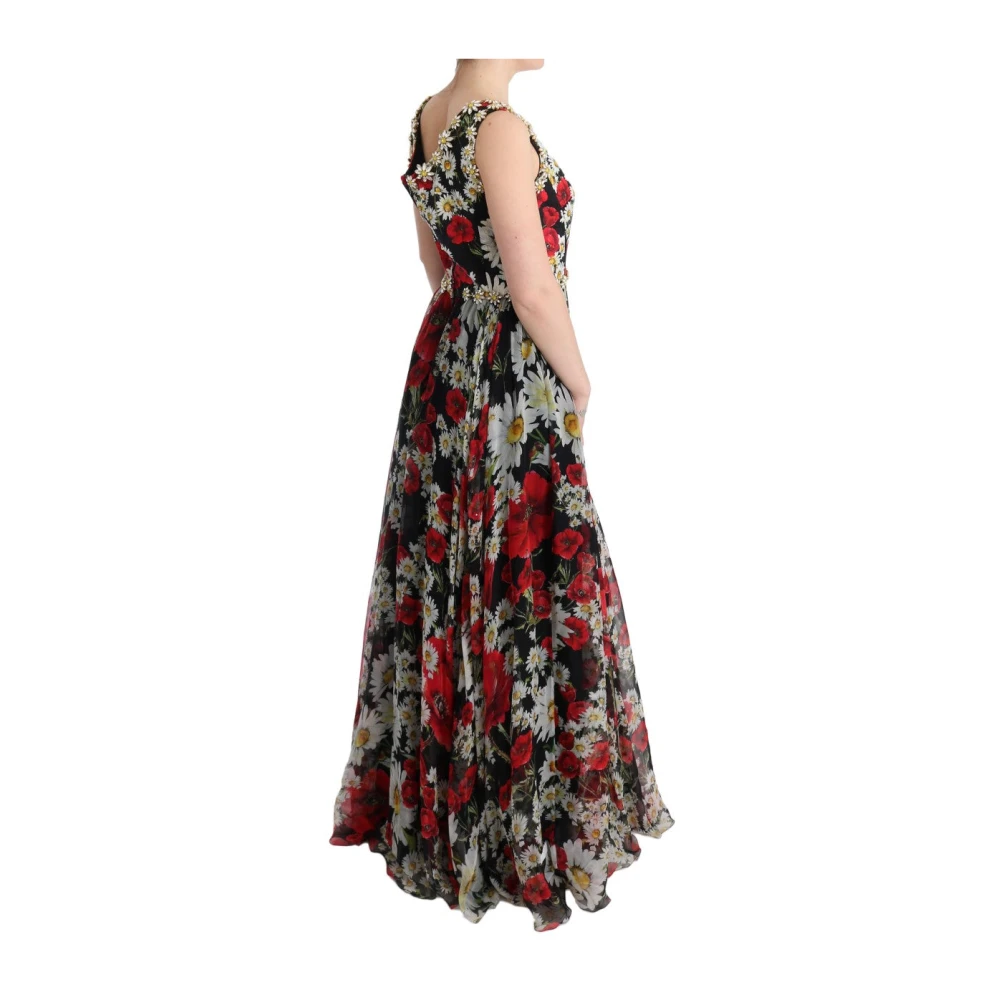 Dolce & Gabbana Bloemen Maxi Jurk met Zonnebloemprint Multicolor Dames