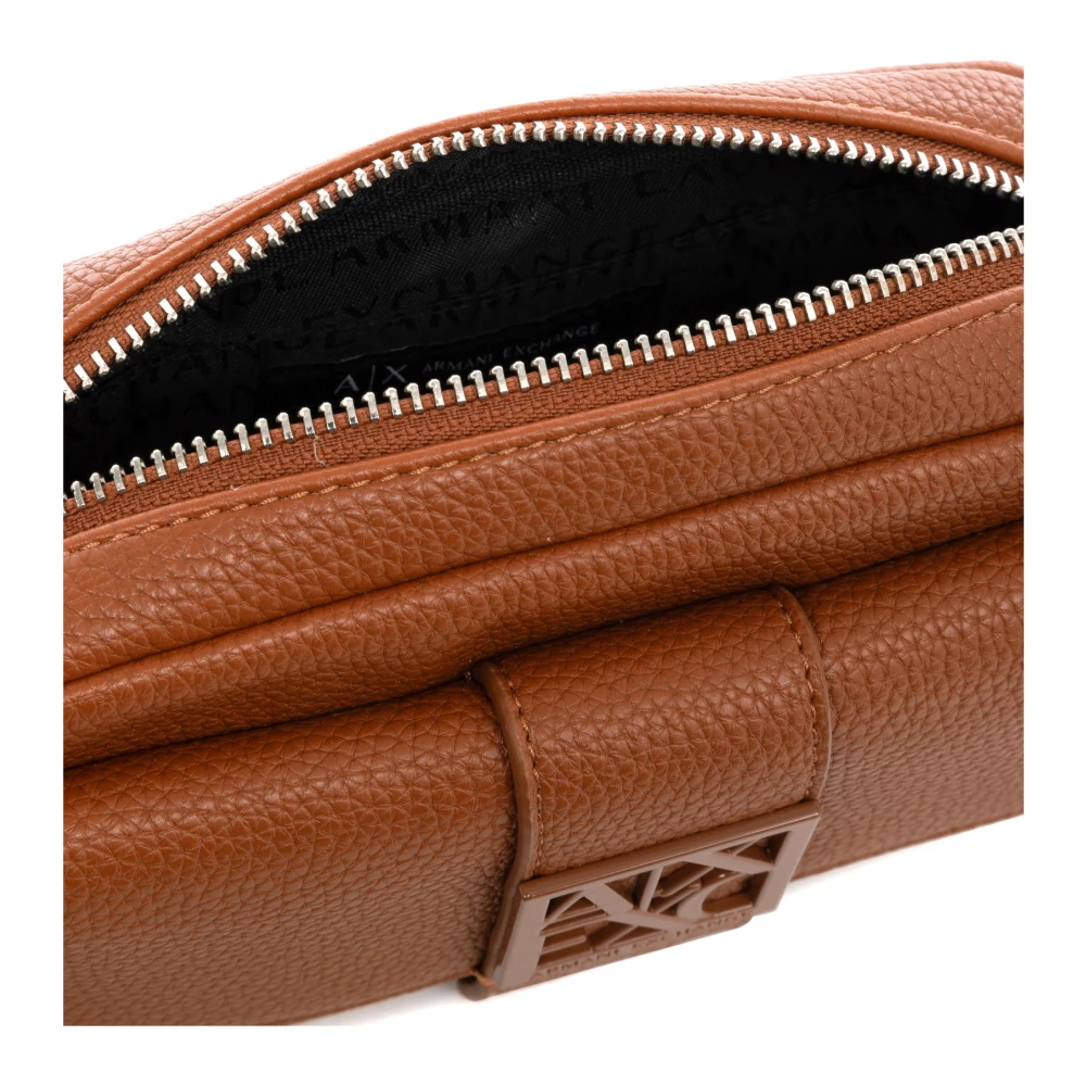 Armani Exchange Stijlvolle Schoudertas met Rits Brown Dames