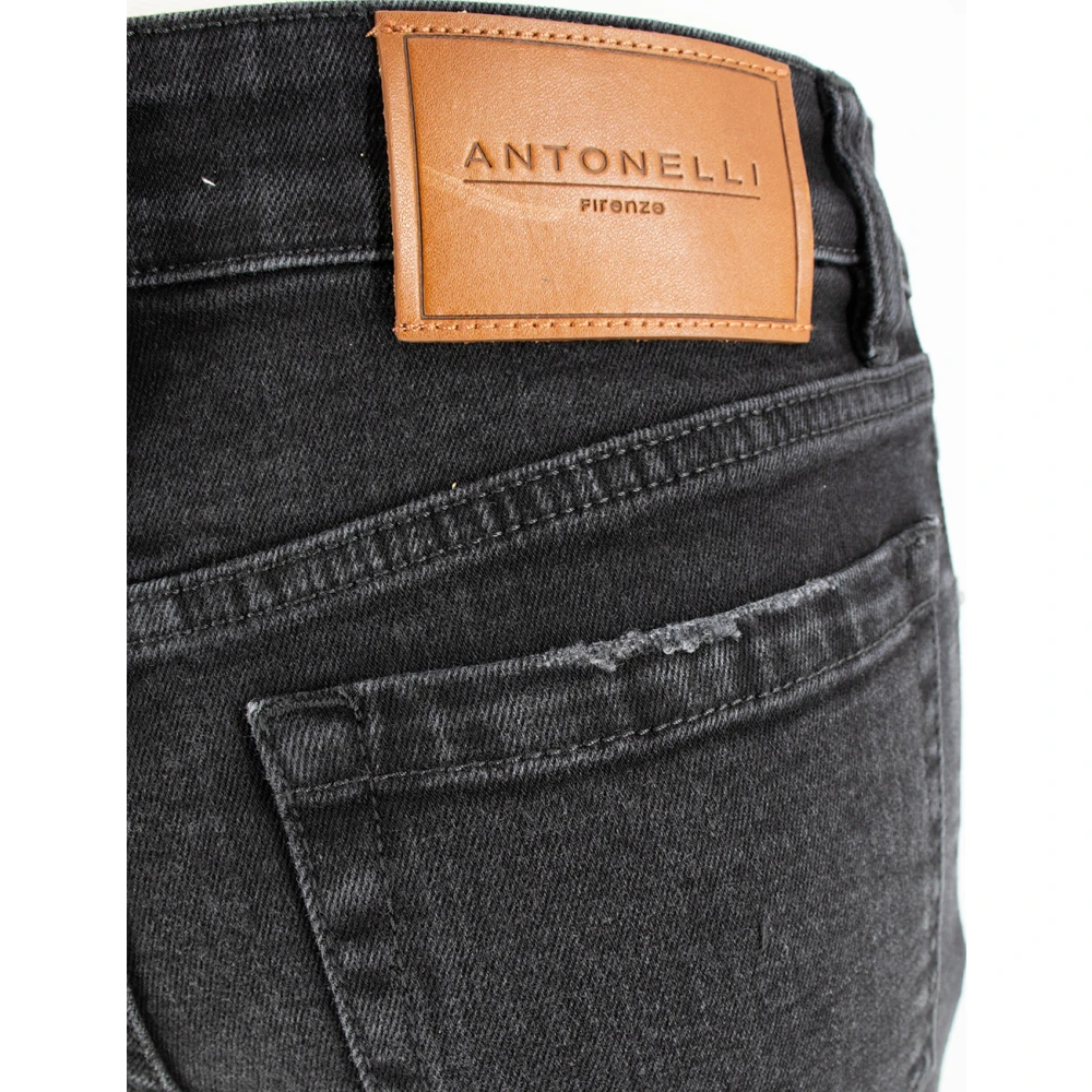 Antonelli Firenze Wijde Pijp Vintage Wassing Jeans Black Dames